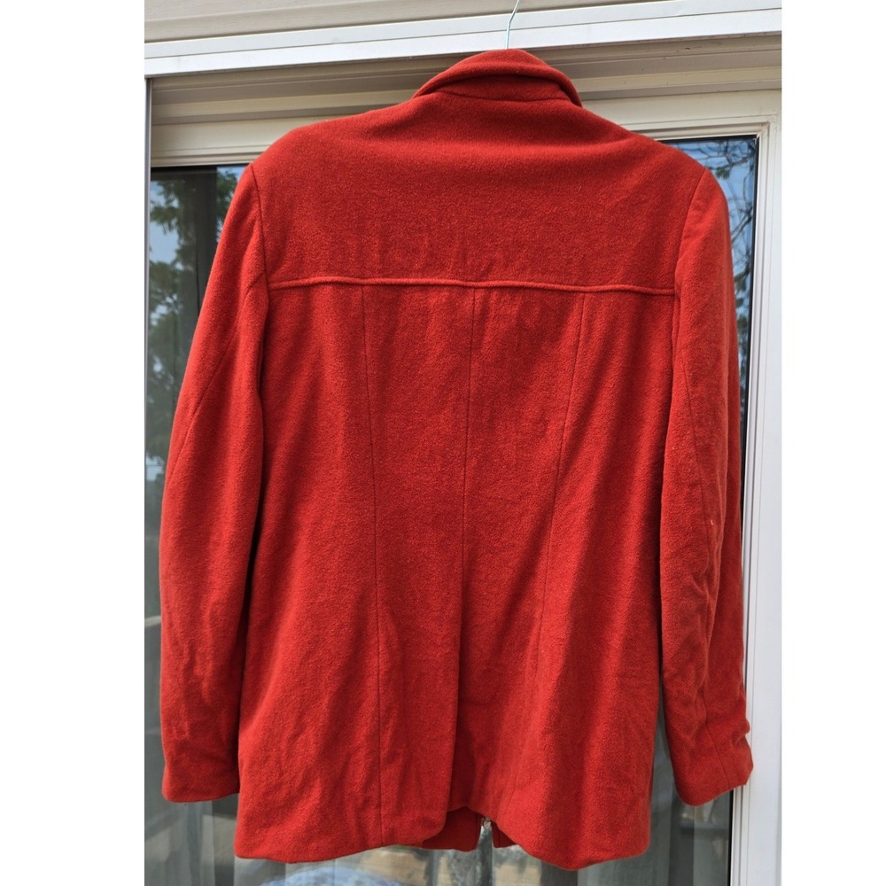 Vroom & Dreesmann Classics Burnt Orange Wool Zip Up Jacket Pointed Collar Sz 40 - Picture 2 of 8